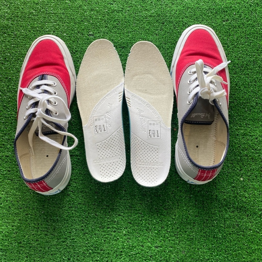 Converse Jack Purcell Low Top Red Gray OHIO STATE Deck Shoes Men 6M Women's - Picture 5 of 7